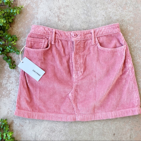 GRLFRND Zamira Pink Corduroy Mini Skirt - Picture 2 of 6